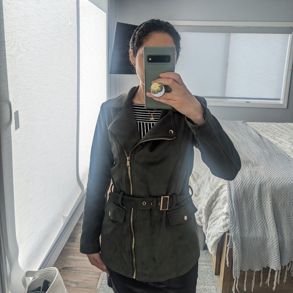 Free Generation Los Angeles Olive Green Suede Jacket - Picture 5 of 7